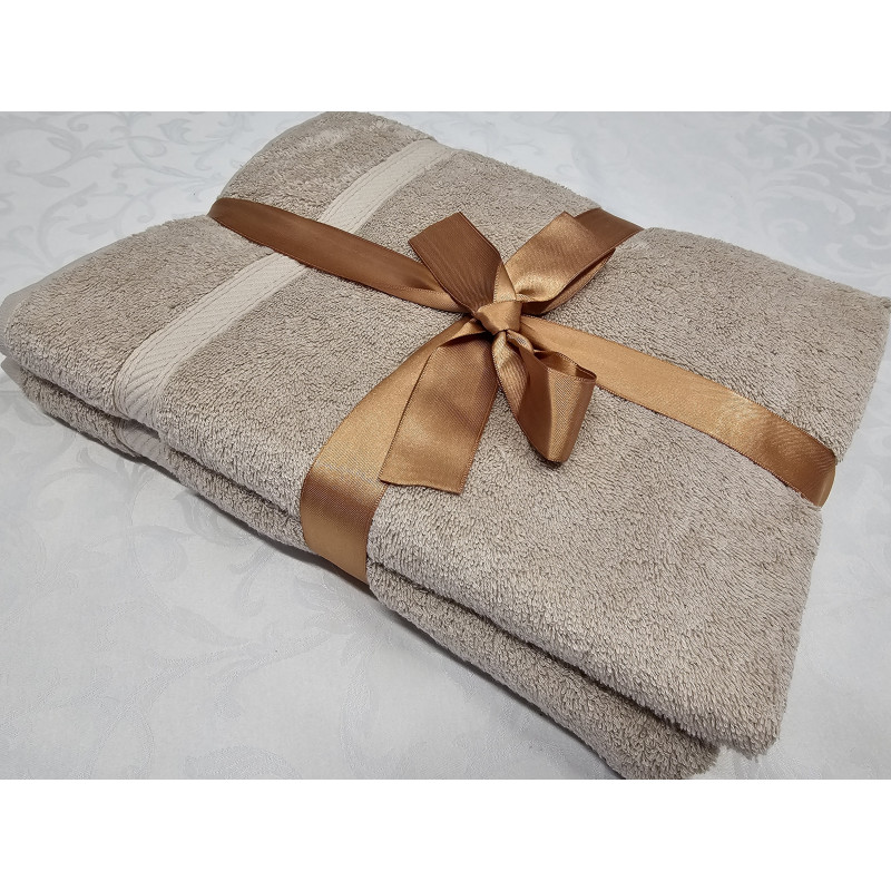 DARČEKOVÝ SET COMFORT 550gsm 1+1 50x100 - 70x140 100% BA - béžový